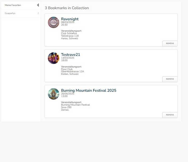 Favoriten Events
